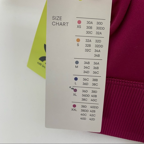 All In Motion Cranberry Sports Bra Medium Support Ribbed Moisture Wicking Nwt - Picture 13 of 13